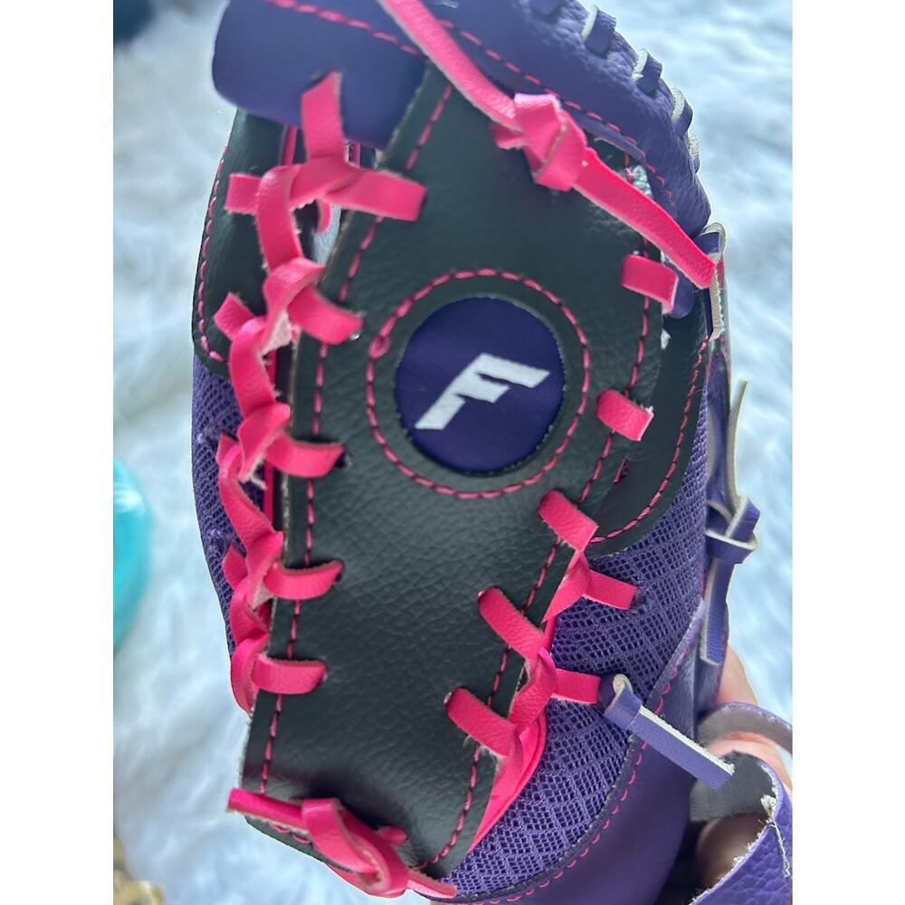 Franklin Teeball Glove-9.5"Mesh Tek Right Hand Throw Purple Pink - Picture 3 of 9